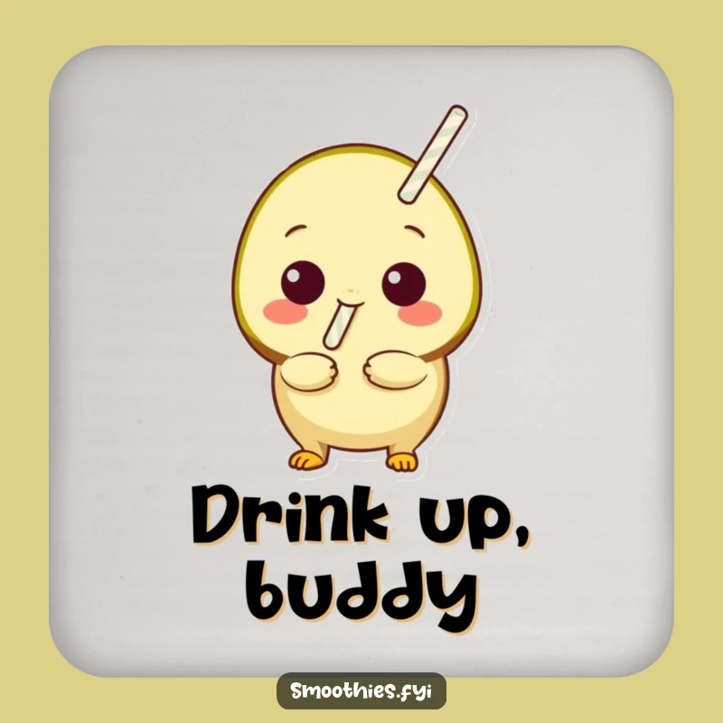Funny Kiwi Sip Coaster Set: Playful Fruit Straw Protection for Tables