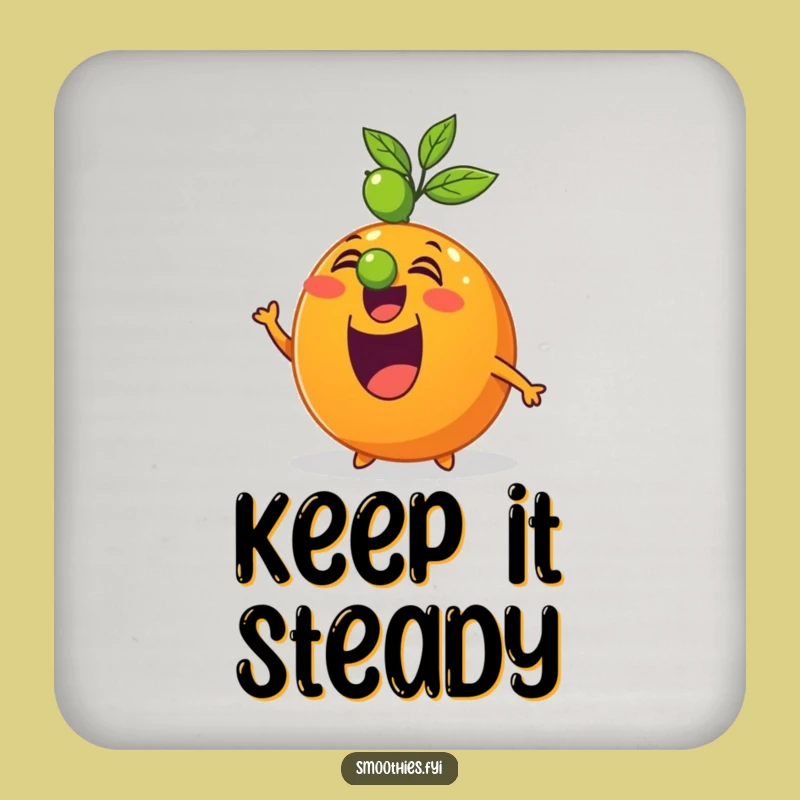 Funny Orange Lime Balance Coaster Set: Citrus Protection with a Smile