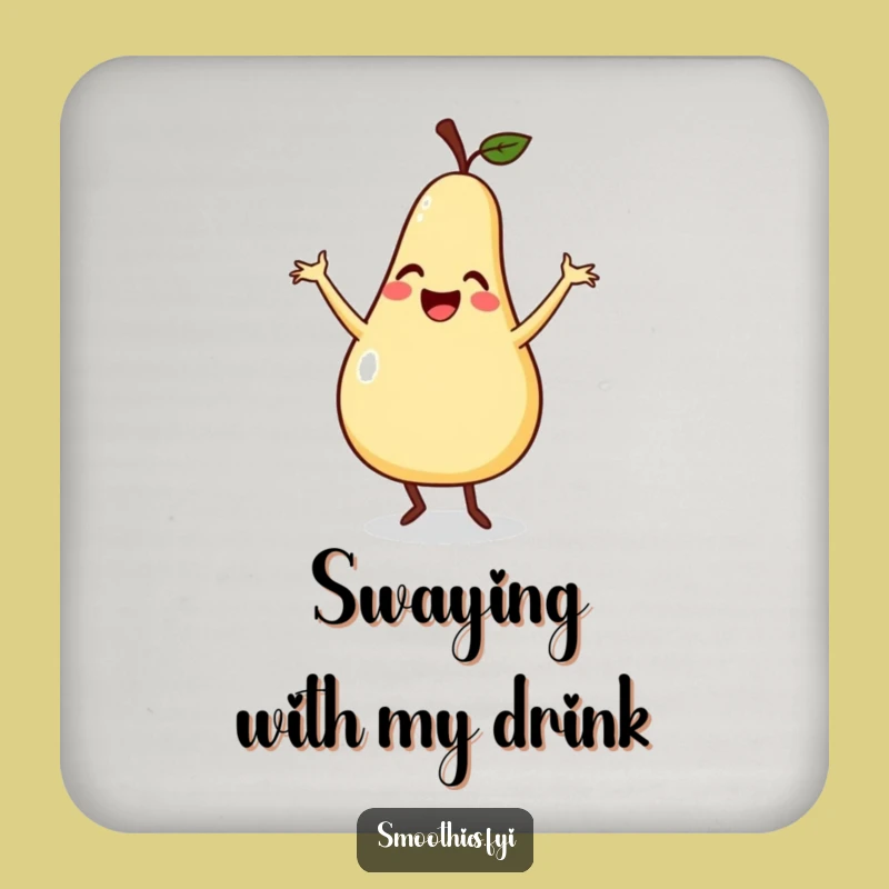 Funny Pear Dance Coaster Set - Protect Surfaces with Silly Flair