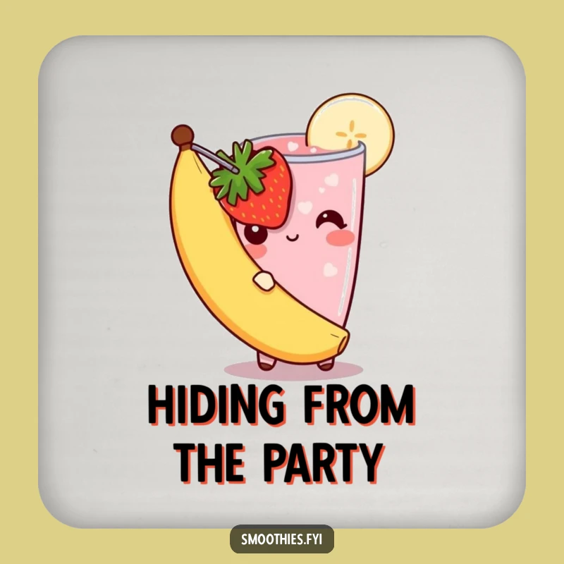 Funny Shy Smoothie Coaster: Protect Surfaces Gently, Quirky Decor, Gift!