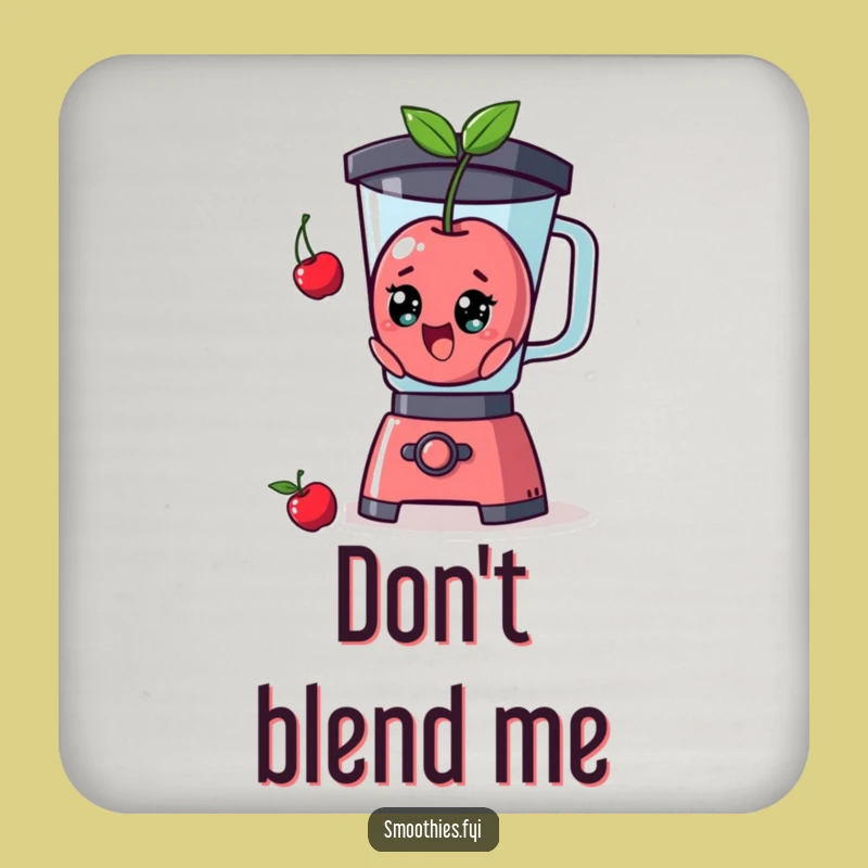 Funny Surprised Cherry Blender Coaster: Protect Your Surfaces with Hilarious Gag Art
