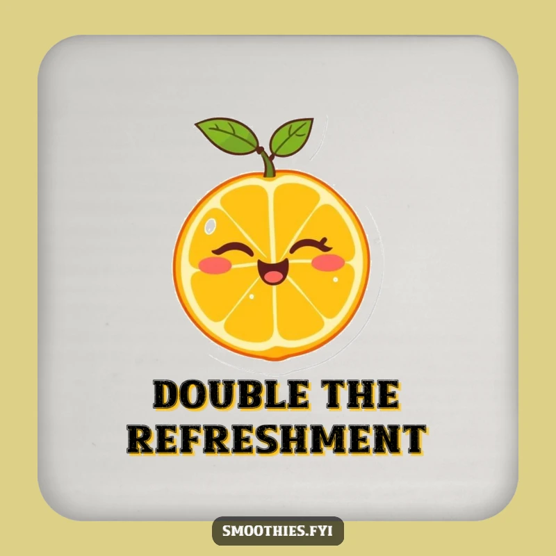 Funny Tangerine Wink Coaster Set - Protect Surfaces with Zesty Humor