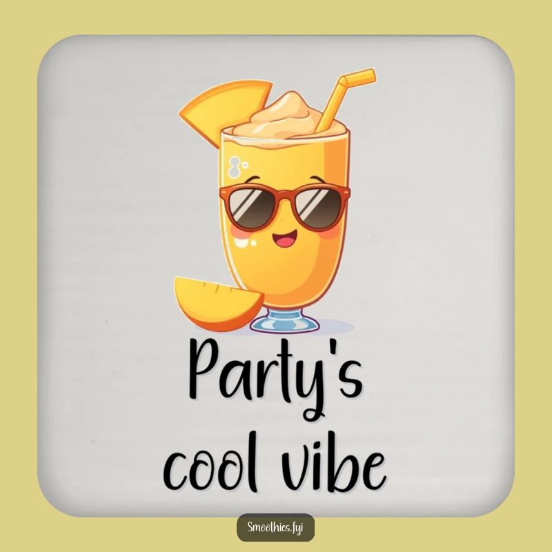 Funny Mango Smoothie Drink Coaster: Protect Surfaces with Cool Humor Gift