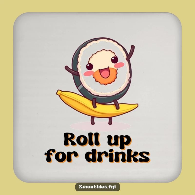 Funny Sushi Coaster: Cartwheel Protector, Humorous Housewarming Gift for Foodies