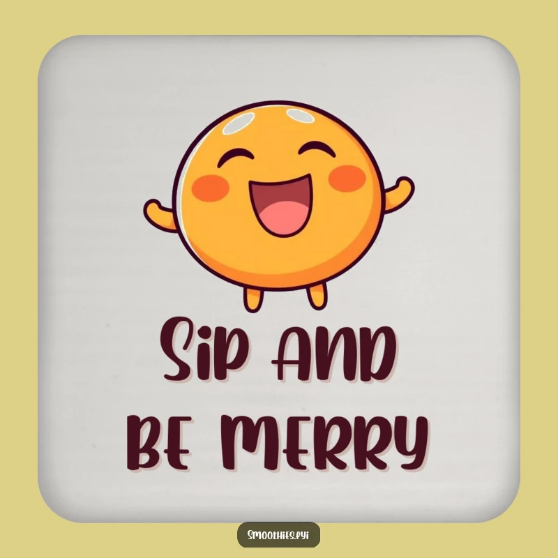 Funny Orange Laugh Coaster - Happy Character Drink Protector for Laughs