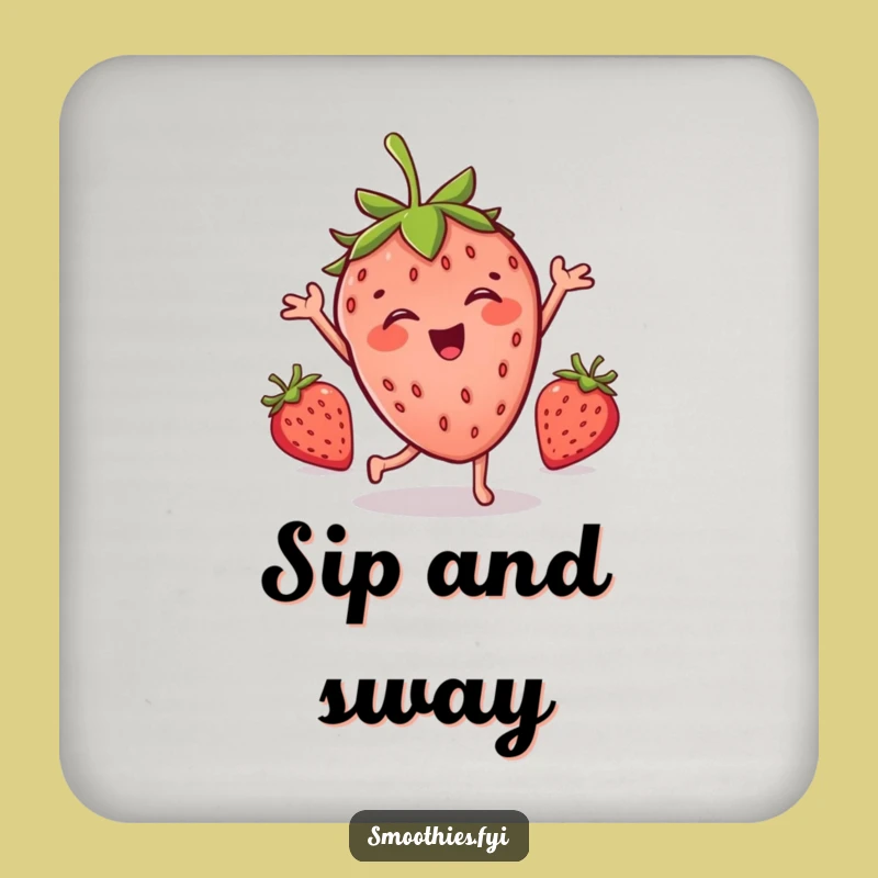 Funny Strawberry Dance Coaster Set: Protect Surfaces with Fruit Flair