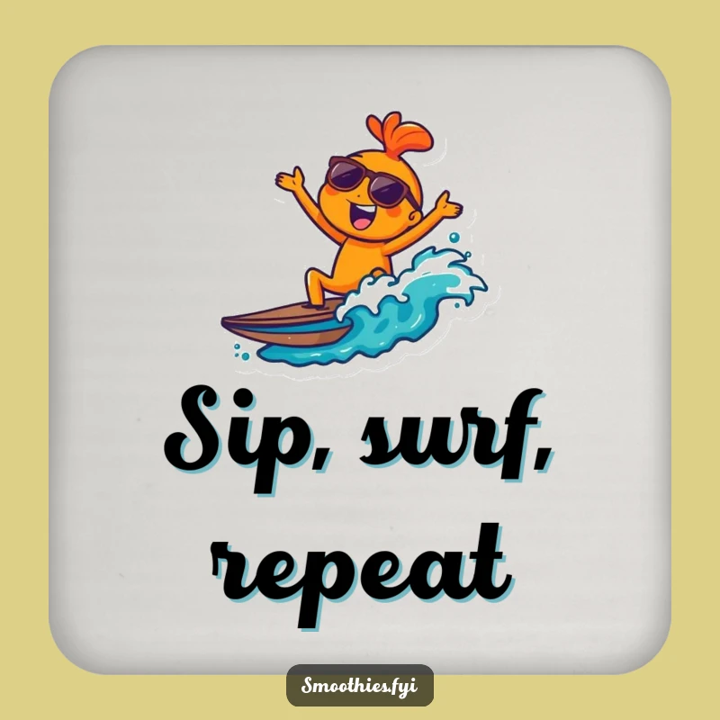 Funny Joyful Orange Wave Coaster: Keep Surfaces Cool and Protected