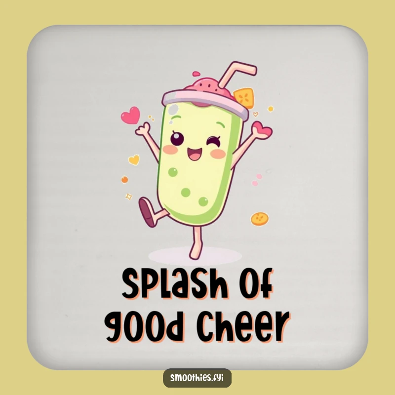 Funny Kawaii Smoothie Coaster: Cartwheel Protection, Splash of Style, Humorous Set