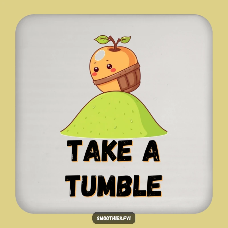 Funny Apple Coaster - Kawaii Barrel Roll Drink Protector