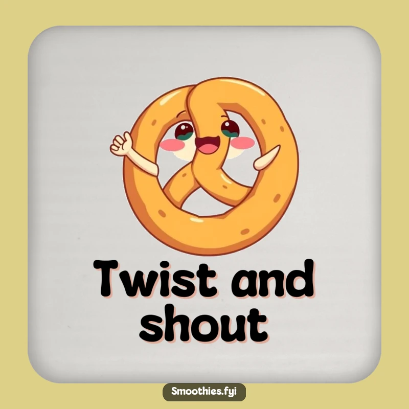 Funny Pretzel Spin Coaster: Grinning Pretzel Protection, Perfect Funny Gift