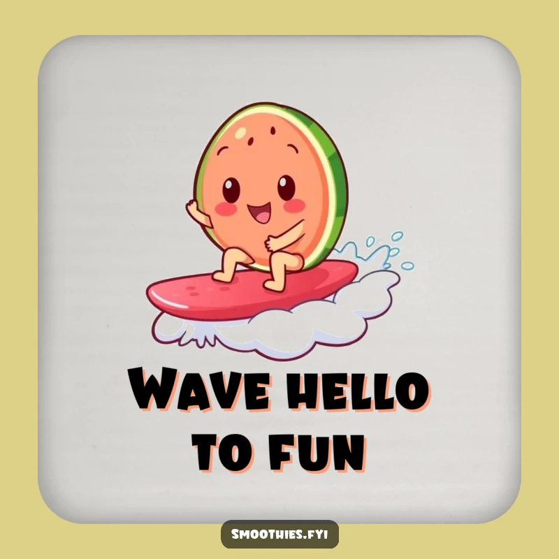 Funny Watermelon Surf Coaster Set - Protect Surfaces with Summer Fun