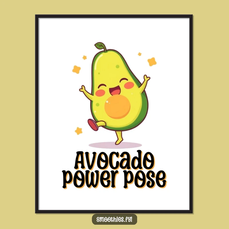 Funny Avocado Kick Poster: Vibrant Art for a Joyful Space