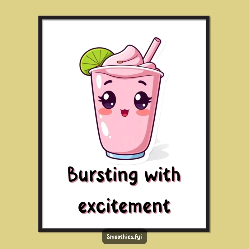 Funny Kawaii Smoothie Surprise Poster - Walls That Pop with Humor