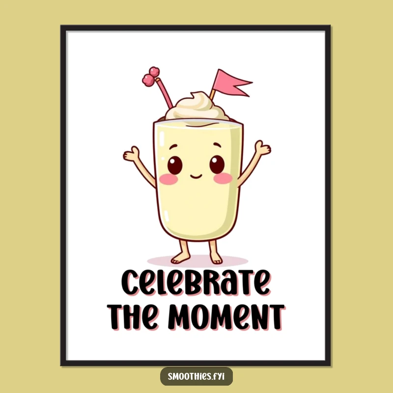 Funny Kawaii Smoothie Dancing Poster - Walls That Celebrate with You!