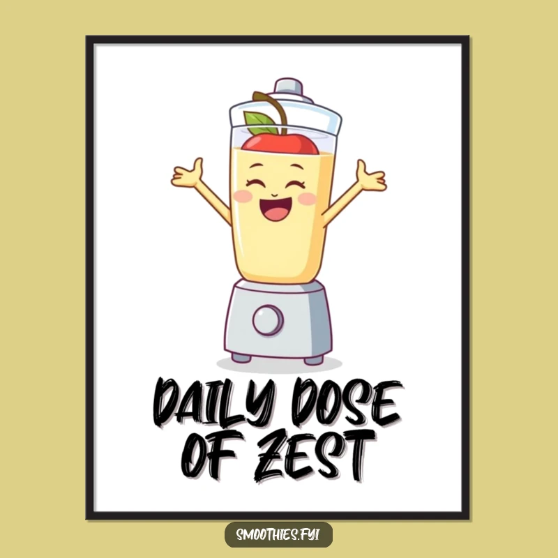 Funny Apple Smoothie Poster: Bring Joyful Blender Vibes to Your Wall!
