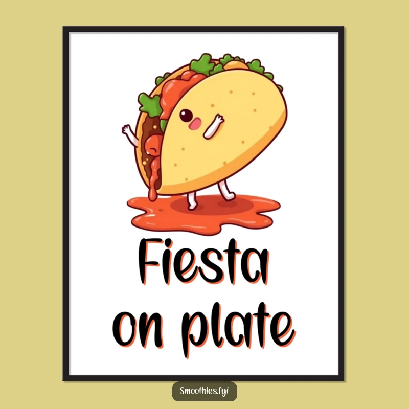 Funny Taco Cartwheel Poster: Add a Splash of Fun to Your Walls!