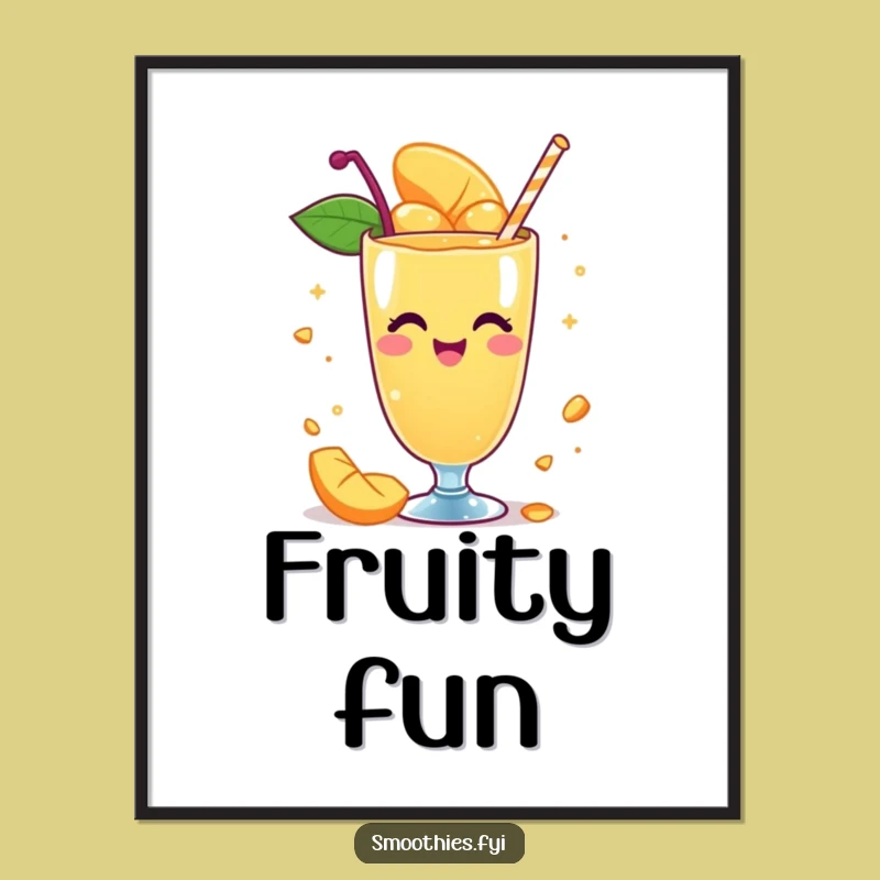 Funny Mango Smoothie Poster: Whimsical Spinning Delight Wall Art
