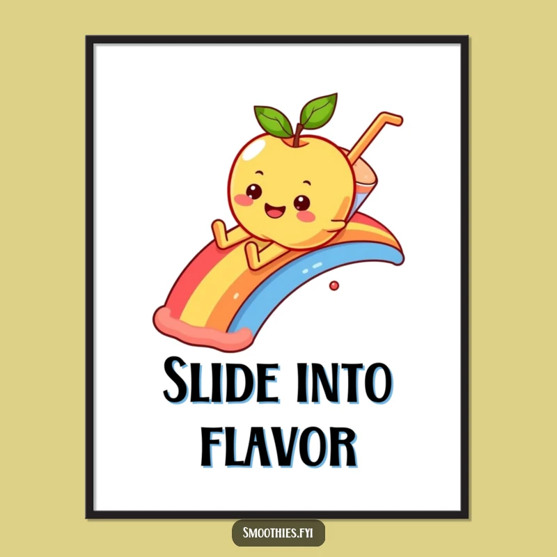 Funny Apple Rainbow Slide Poster: Brighten Your Walls with Whimsy!