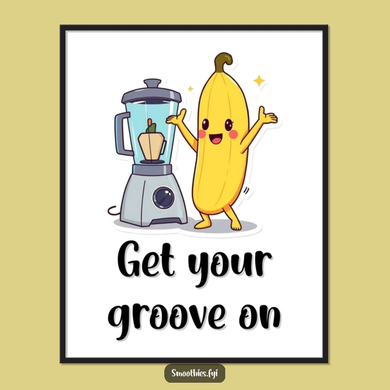 Funny Banana Disco Pose Poster: Brighten Your Space with Hilarious Art!