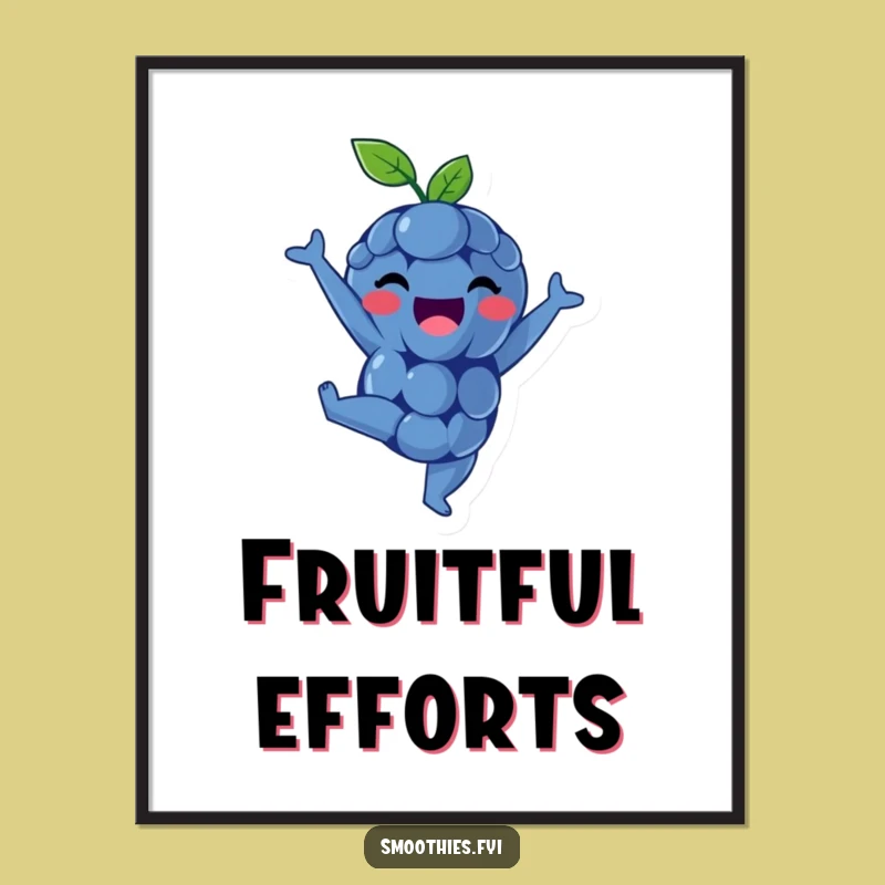 Funny Blueberry Poster: Upside Down Art, A Whimsical Funny Poster for Vibrant Walls