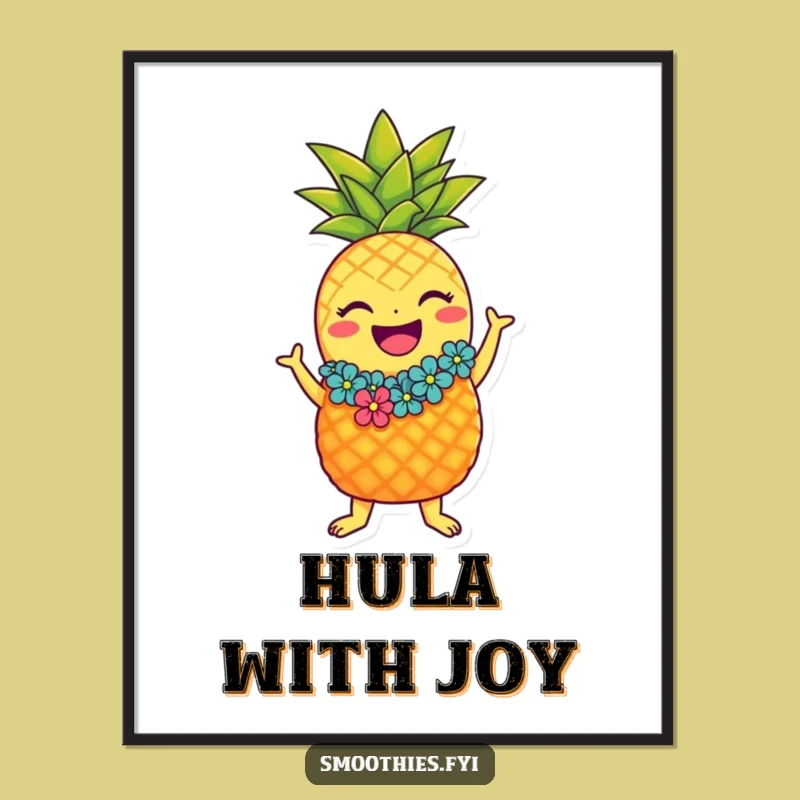 Funny Hula Pineapple Poster: Bring Island Fun to Your Walls