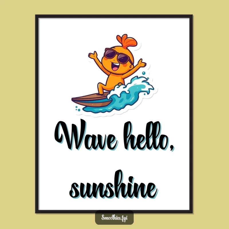 Funny Joyful Orange Wave Poster: Bring Cool Coastal Vibes Home