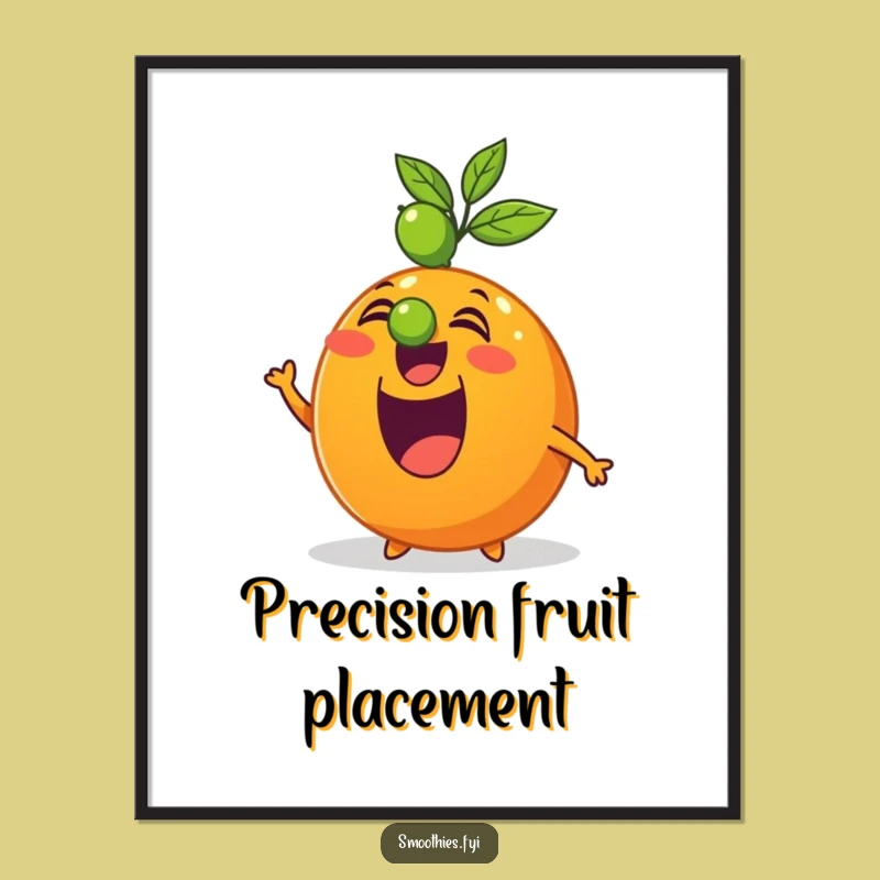 Funny Orange Lime Balance Poster: Vibrant Citrus Art for a Cheerful Room