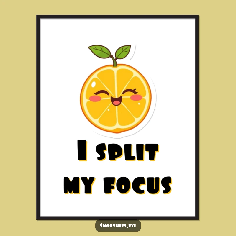 Funny Tangerine Wink Poster - Vibrant Citrus Art for a Cheerful Space