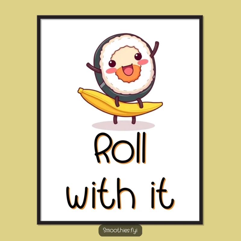 Funny Sushi Poster: Cartwheel Art, Hilarious Foodie Wall Decor Gift Idea
