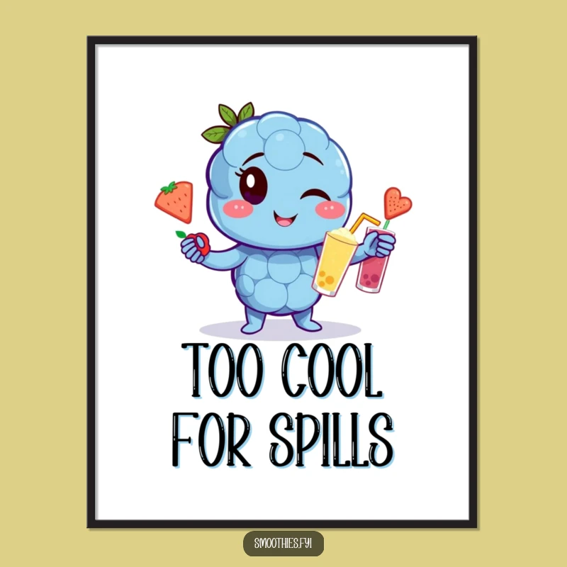 Funny Blueberry Juggling Poster: Add Playful Energy to Your Space