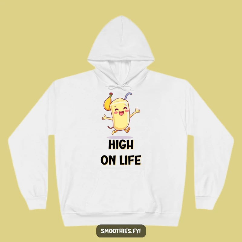 Cozy Funny Banana Smoothie Leap Hoodie - Happy Character Warm Hoodie Funny Gift