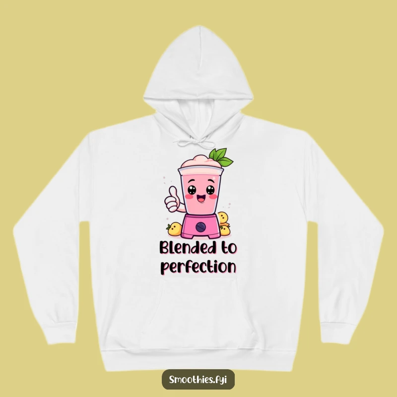 Cozy Funny Kawaii Smoothie Blender Thumbs Up Hoodie - Comfy Drink Lover Funny Gift