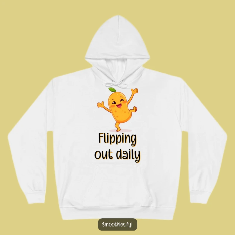 Cozy Funny Orange Smoothie Cartwheel Hoodie - Cheerful Character Warm Hoodie Funny Gift