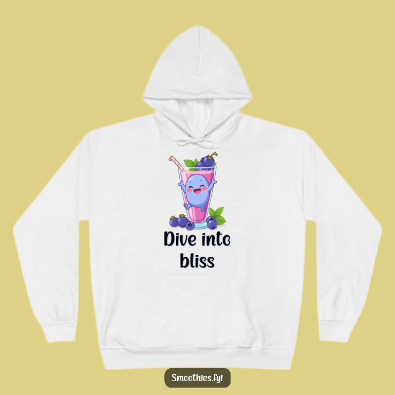 Funny Blueberry Smoothie Dive Hoodie: Cozy Up with a Fruity Splash!