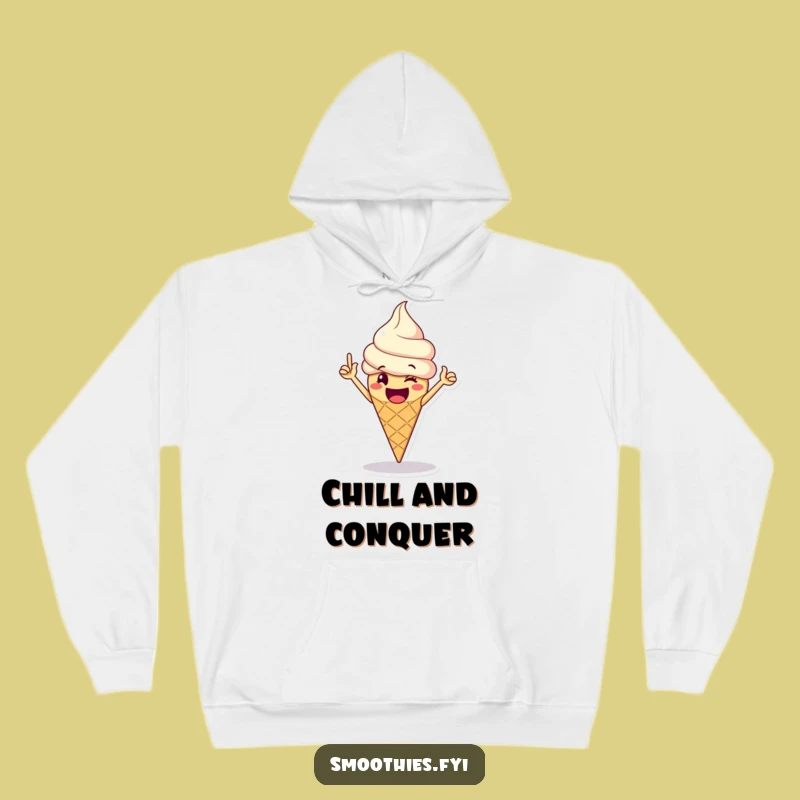 Funny Ice Cream Hoodie: Victory Dance Comfort, Cozy Humorous Gift for Chill Vibes