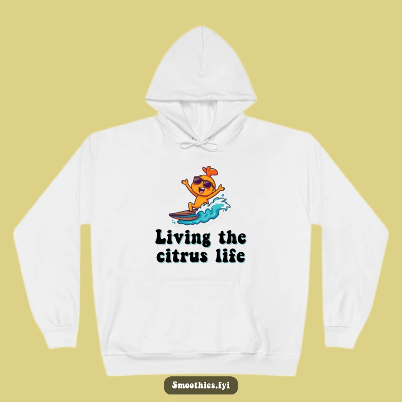 Funny Joyful Orange Wave Hoodie: Cruise Through the Day in Style