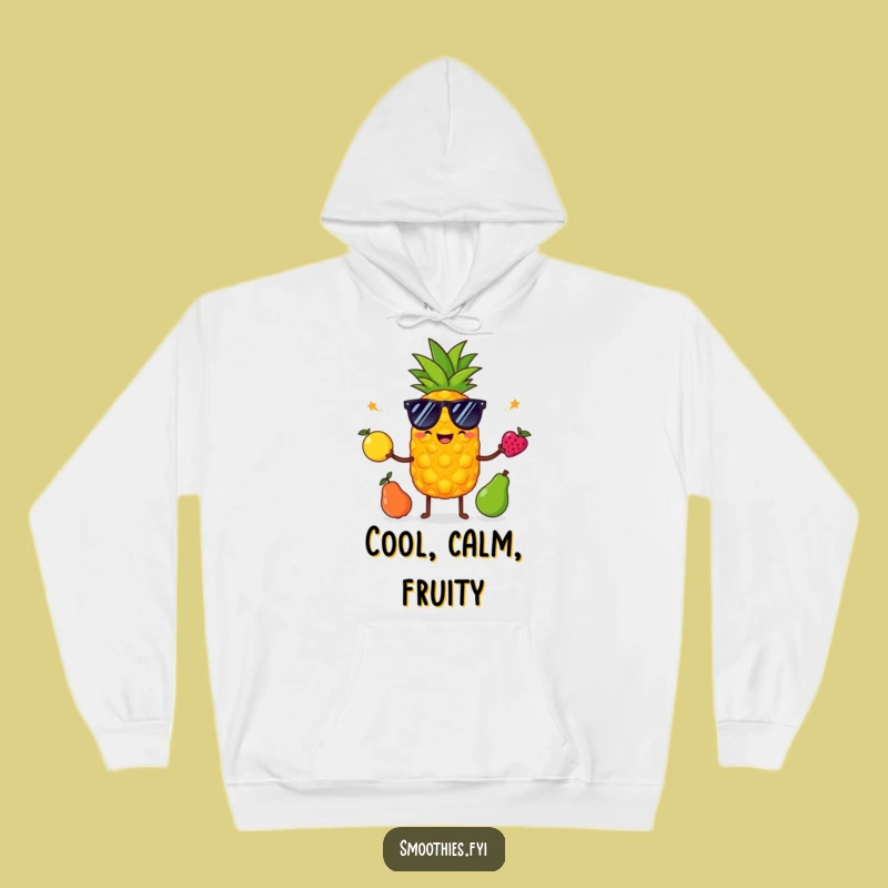 Funny Pineapple Sunglasses Hoodie: Cozy Fruit Juggling Sweatshirt for Chilly Laughs