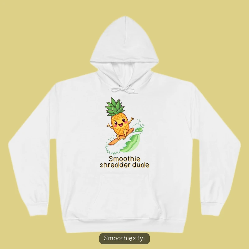 Funny Pineapple Surfer Hoodie - Cozy Tropical Character Sweatshirt for Cool Breezes