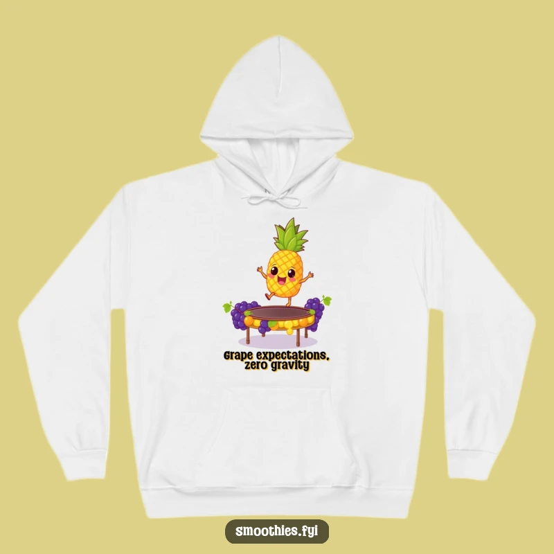 Funny Pineapple Trampoline Hoodie: Cozy Giddy Fruit Bounce Gift for Winter Fun