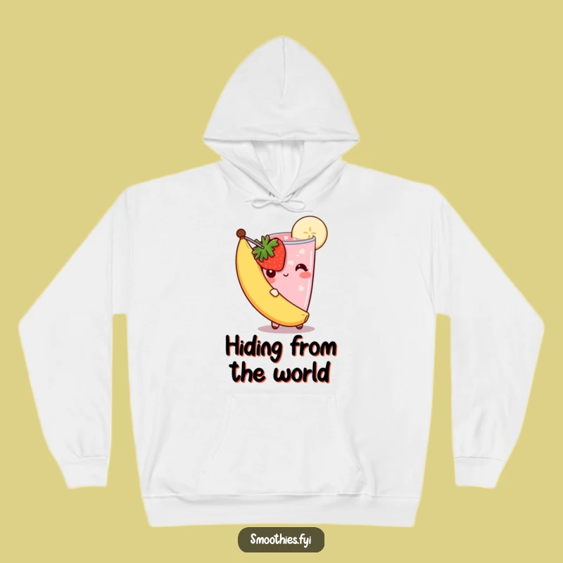 Funny Shy Smoothie Hoodie: Cozy Shyness, Berry Sweet Comfort, Perfect Gift!