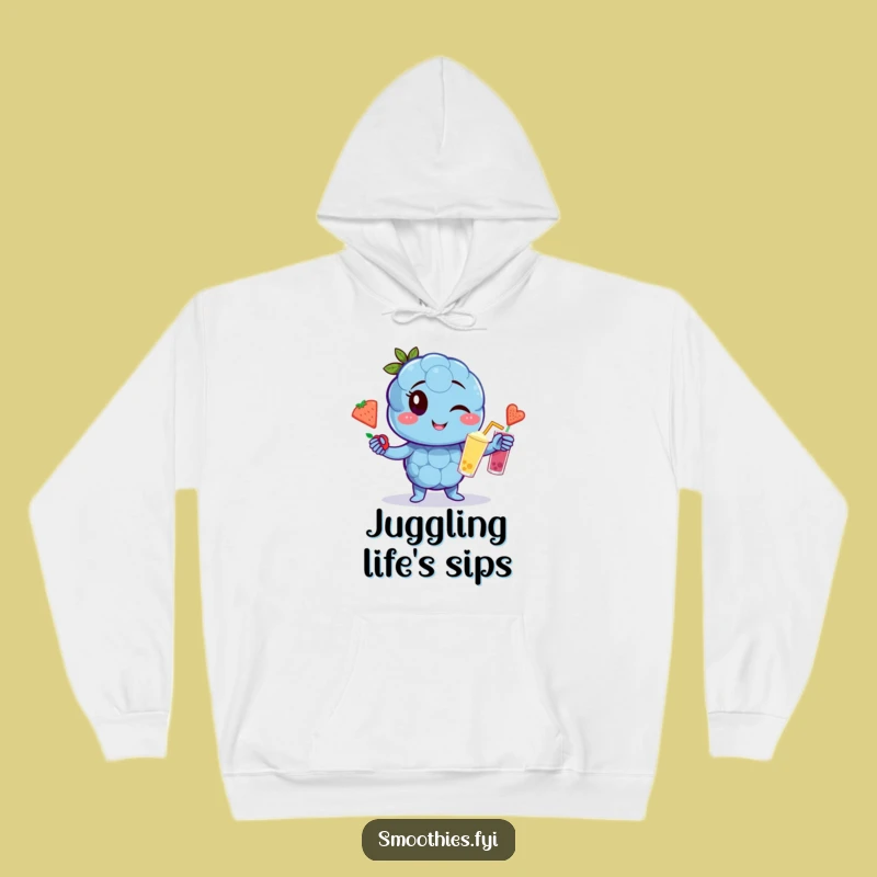 Cozy Funny Blueberry Juggling Hoodie: Stay Warm While Juggling Good Times