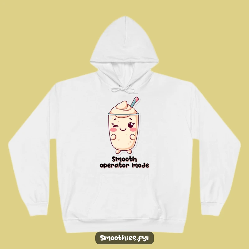 Cozy Funny Kawaii Smoothie Hoodie: Wink of Humor, Warm & Witty Present