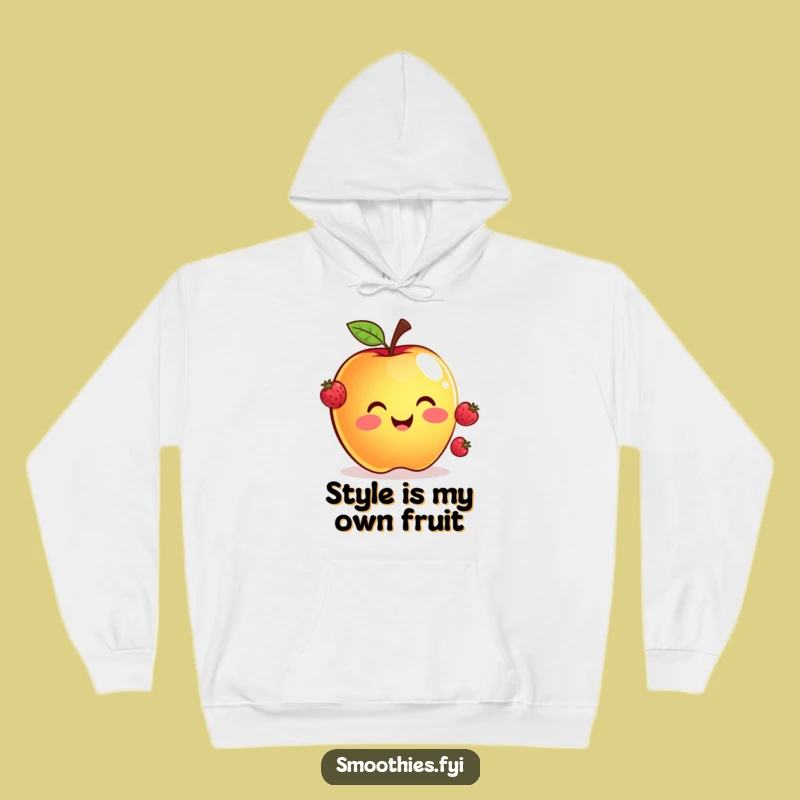Cozy Funny Apple Juggling Berries Hoodie - Warmth and Laughter Guaranteed