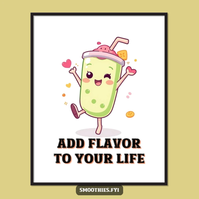 Free Printable Kawaii Smoothie Art: Funny Downloadable Decor for Energetic Spaces