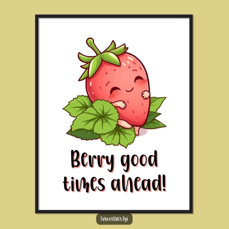 Free Printable Wall Art: Kawaii Strawberry Trip Funny Downloadable Art