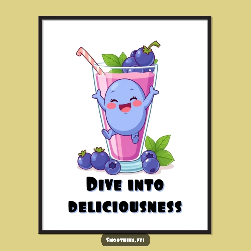 Free Printable Blueberry Wall Art - Fun Downloadable Decor for a Playful Space