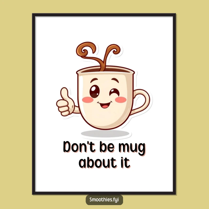 Free Printable Wall Art: Coffee Thumbs Up, Funny Downloadable Decor for Cozy Spaces