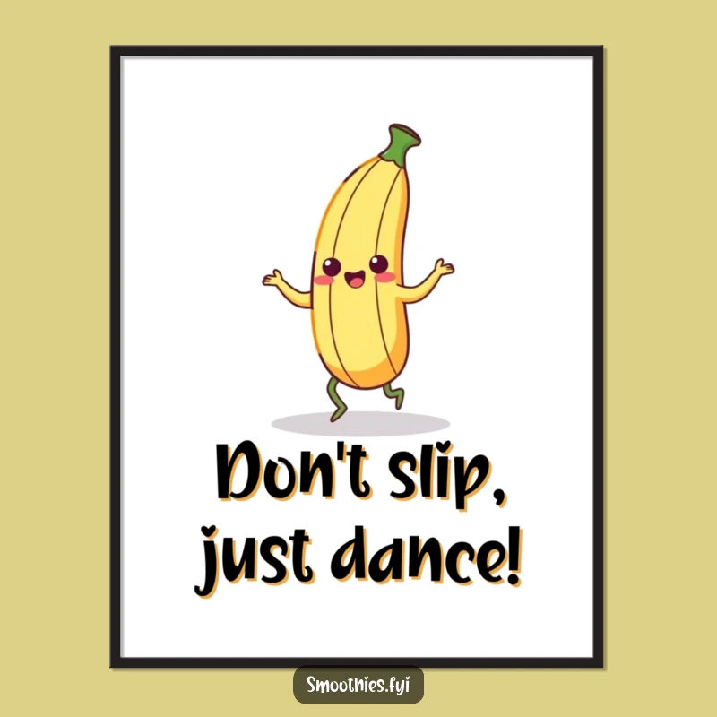 Free Printable Wall Art: Kawaii Banana Peel Dance Funny Downloadable Art