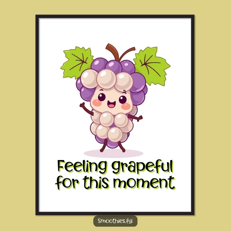 Free Printable Wall Art: Funny Grape Jig Design for Quirky Downloadable Home Decor
