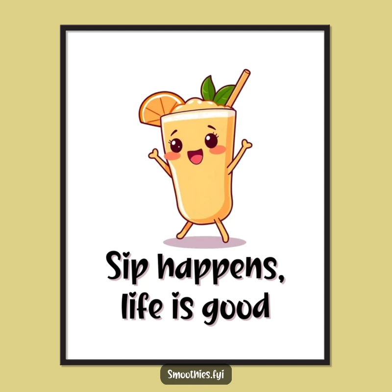 Free Printable Wall Art: Funny Grapefruit Smoothie Shimmy for Joyful, Humorous Home Decor Download